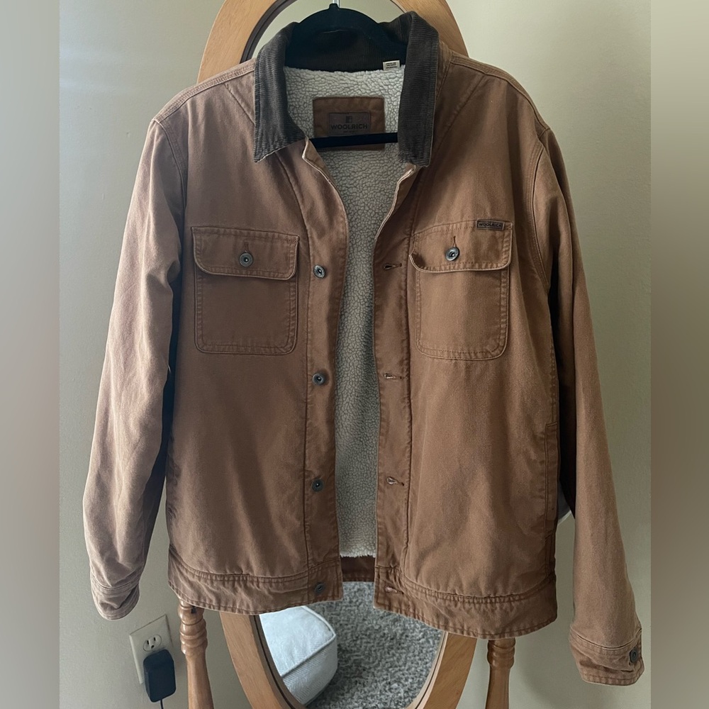 Woolrich Sherpa lined canvas chore coat